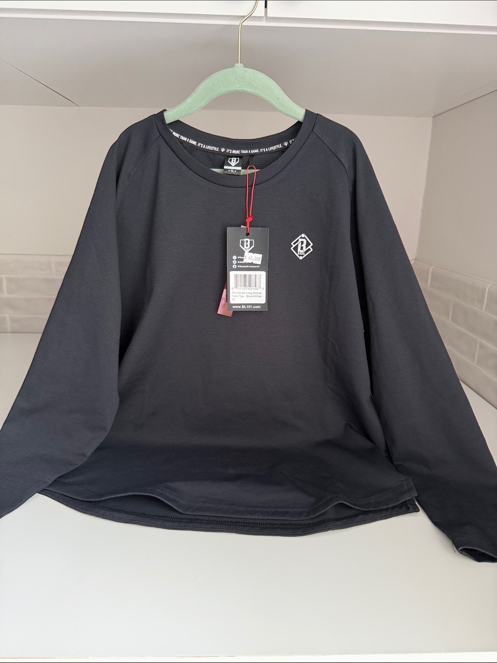 Boys Baseball 101 Black Pro Series Long-Sleeve Tech Tee Black
